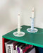 HAY Kerzenhalter FLARE - Candleholder Stripe Milk Green S