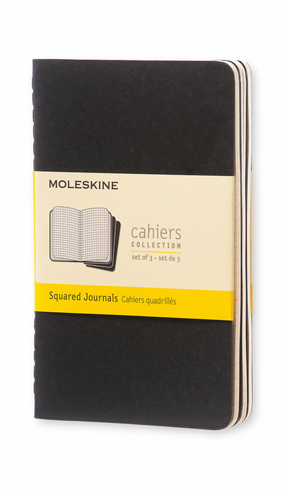 Moleskine Cahier Notizheft Pocket Kariert Schwarz Softcover