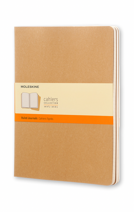 Moleskine Cahier Notizheft XL Liniert Kraft Softcover