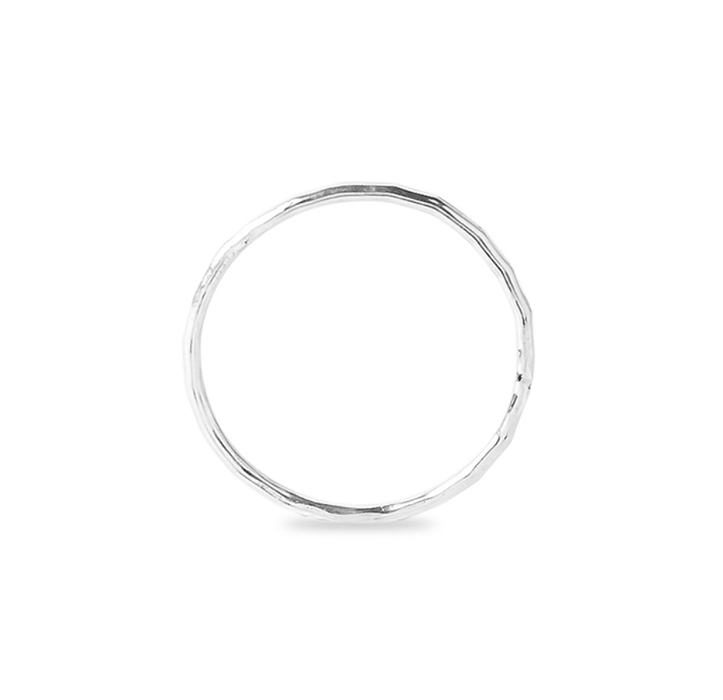 Ting Goods Ring HAMMERED THIN BAND Silber