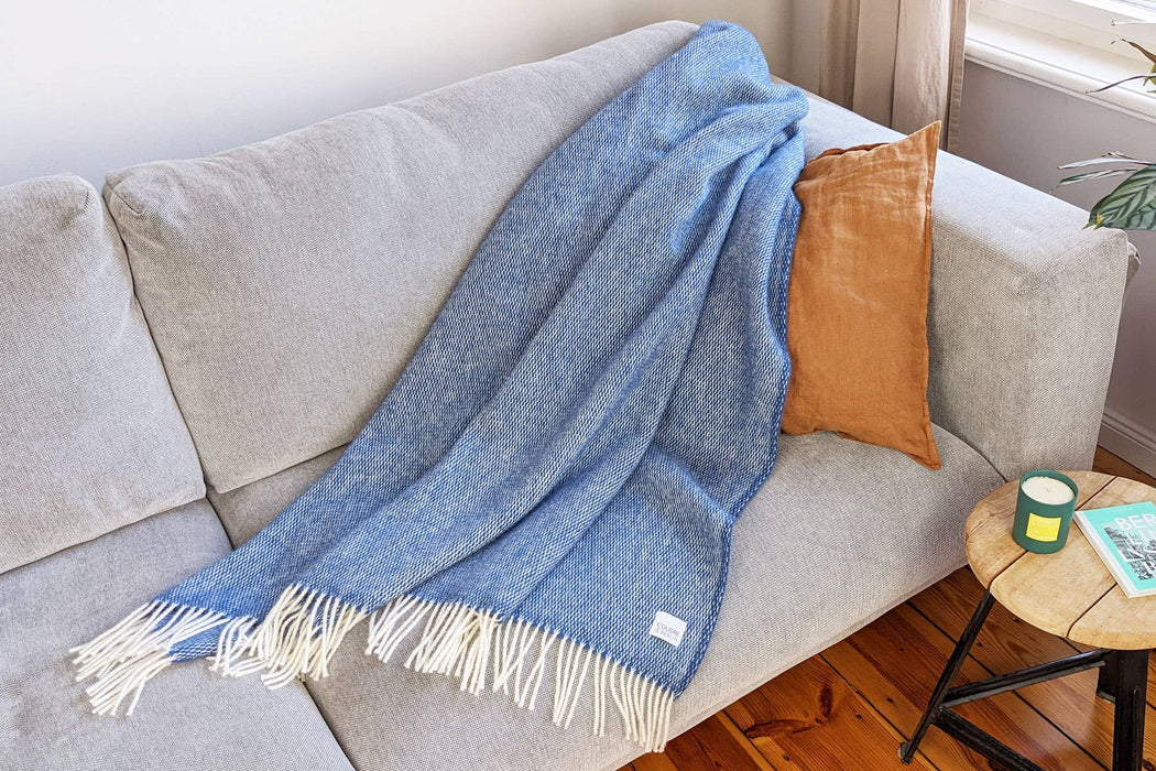 Wolldecke / Kuscheldecke pickstitch rain