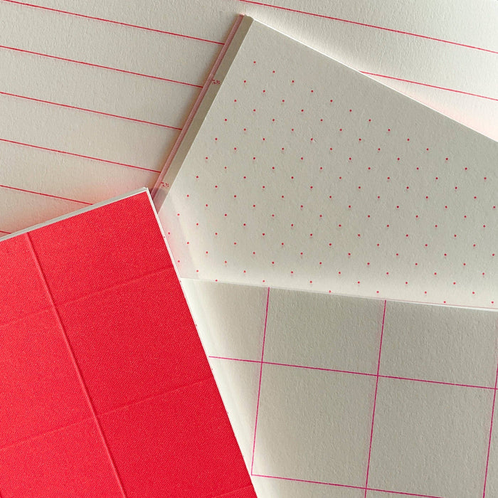 Grid Neon Pink Notizbuch Premium
