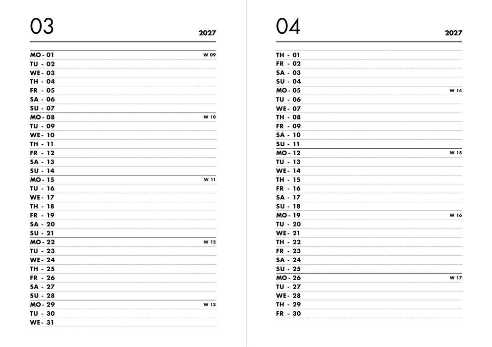 Pocket Kalender / Planner 2027 (DIN A6)