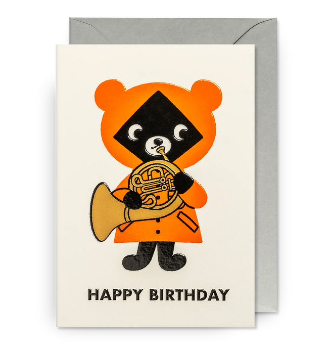 Grußkarte - Musical Bear Happy Birthday - Toru Fukuda