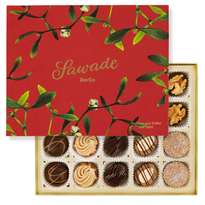 Sawade Pralinenschachtel "Mistelzweig" - 240g - alkoholfrei