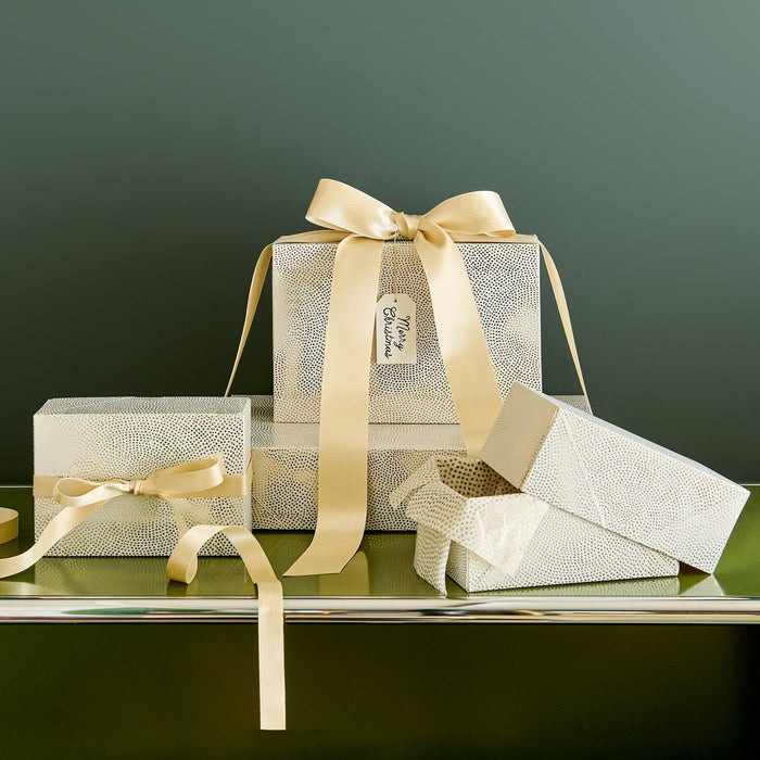 Papierschachtel Set Pünktchen, Gold, 4 Stück