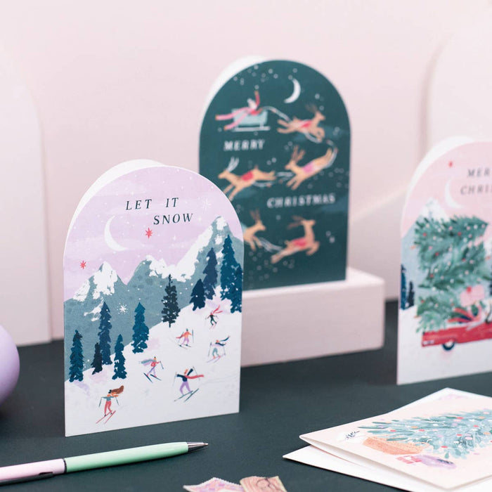 Grußkarte - Skifahrer