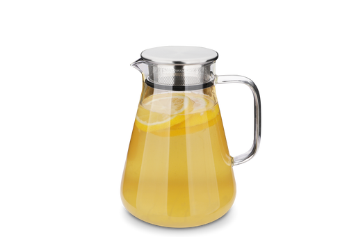 Karaffe / Teekanne aus Borosilikatglas mit Filter im Deckel - 1,2 l