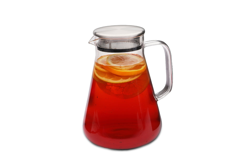 Karaffe / Teekanne aus Borosilikatglas mit Filter im Deckel - 1,2 l