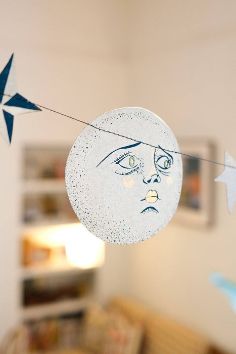 Man on the Moon - Genähte Girlande