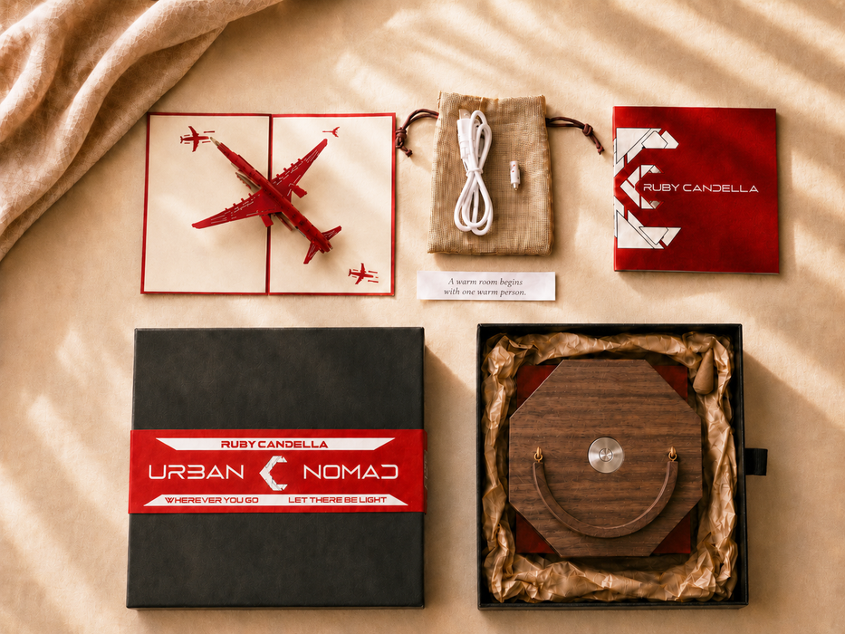 NOMAD‑Serie | Tragbare Origami‑Lampe – Ein handgefaltetes Geschenk des Lichts: Walnuss (Massivholz)