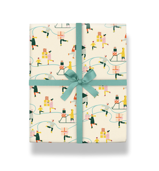 Geschenkpapier Weihnachten - Skaters X-mas