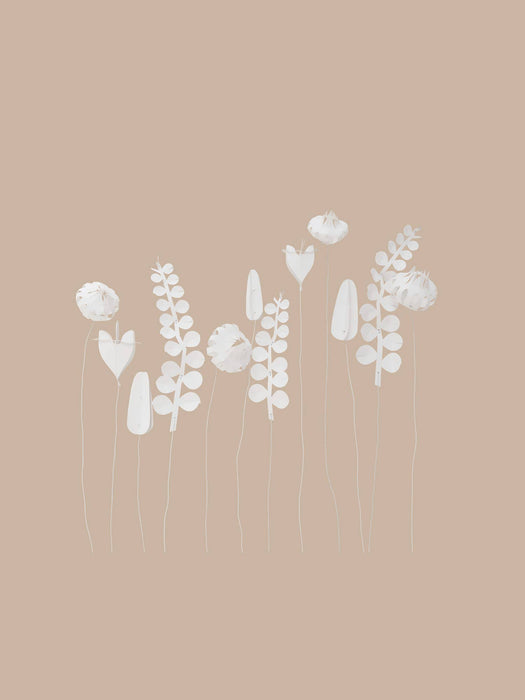Feld großer Papierstrauß - 12 weiße Blumen