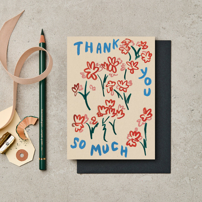 Grußkarte - Thank you so much flowers