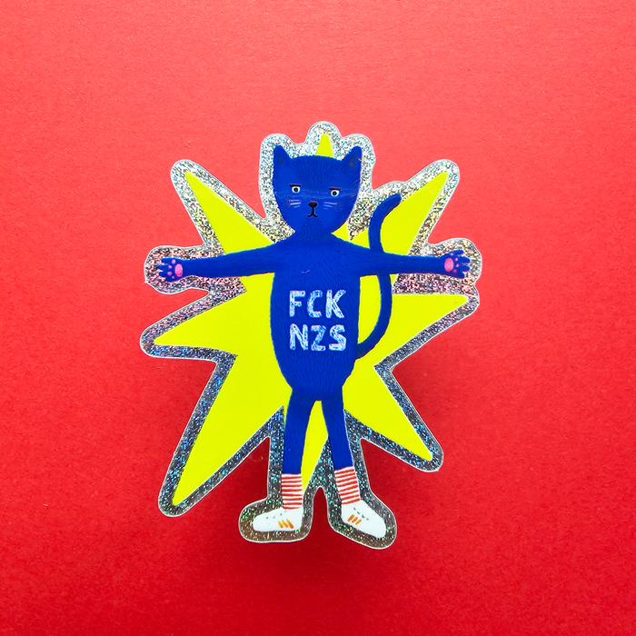 Sticker FCK NZS Katze – Vinyl Glitzer Statement