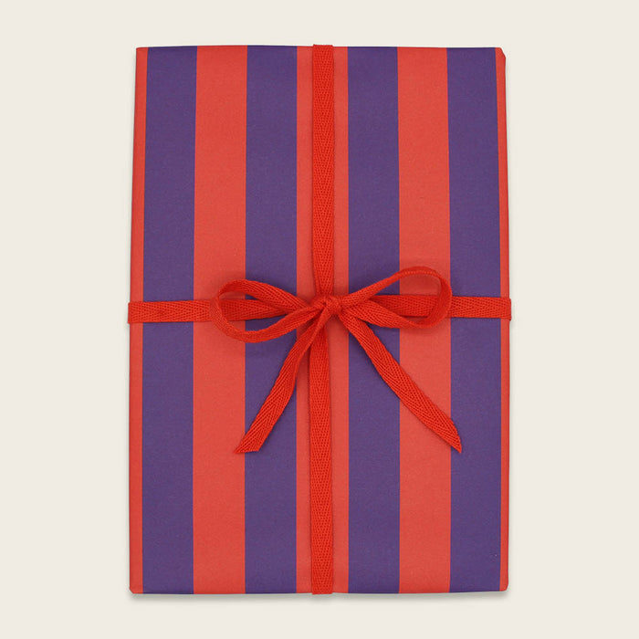 Ava & Yves Geschenkpapier gestreift - Lila / Orange