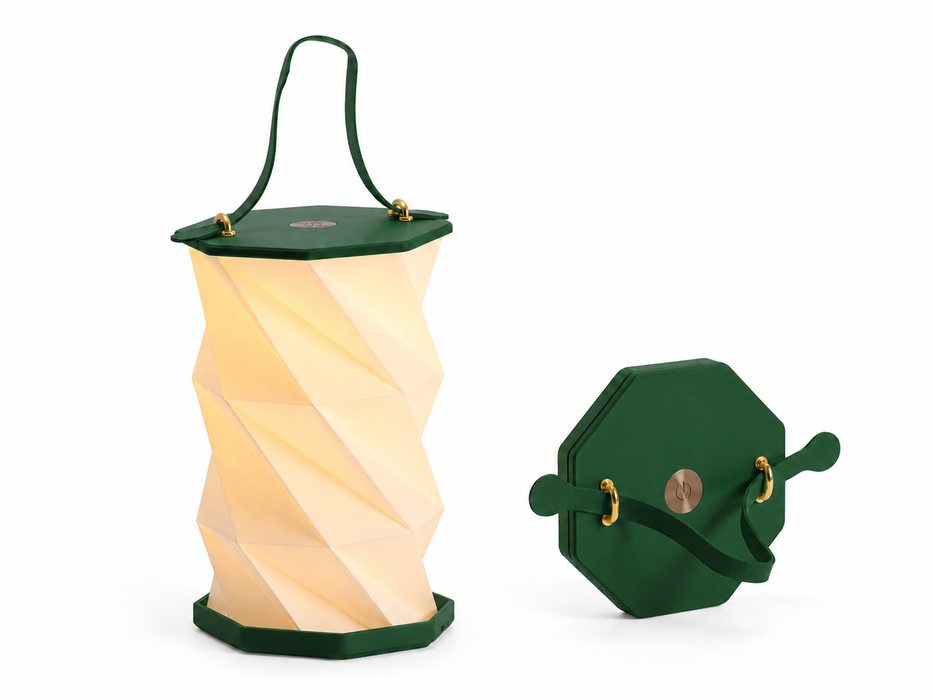 NOMAD‑Serie | Tragbare Origami‑Lampe – Ein handgefaltetes Geschenk des Lichts: Walnuss (Massivholz)