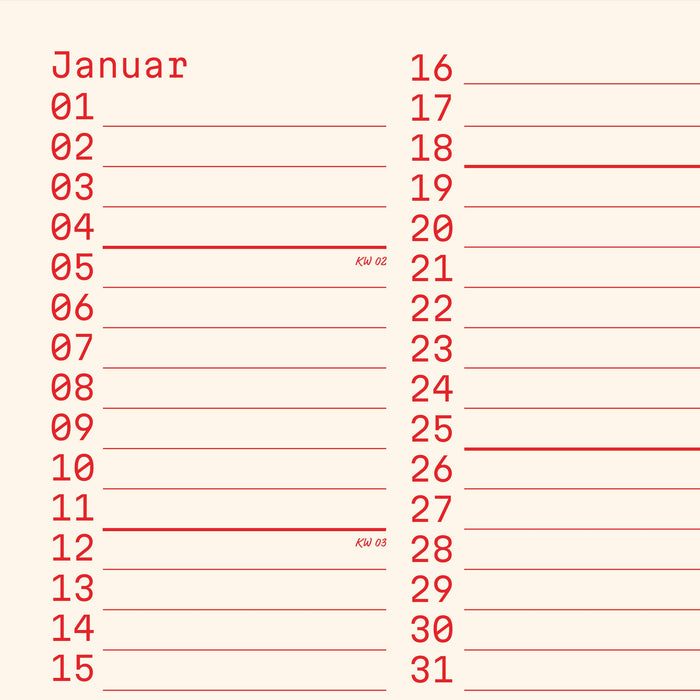SQUARES Wandkalender 2026