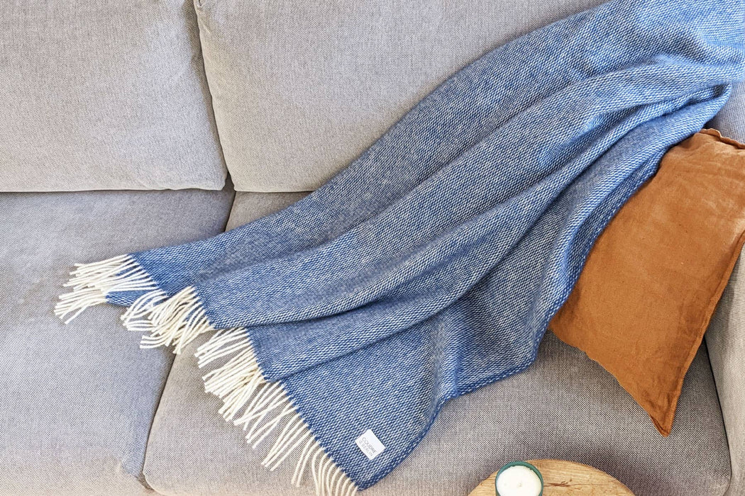 Wolldecke / Kuscheldecke pickstitch rain