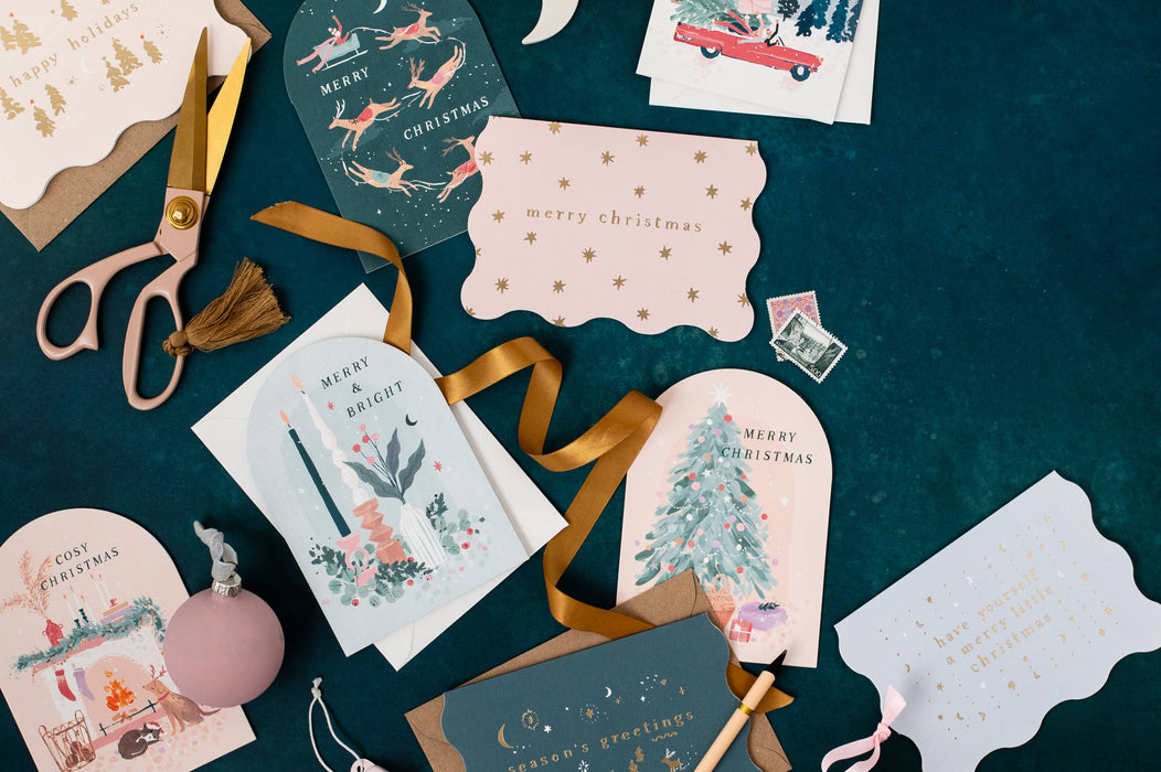 Grußkarte - Weihnachtskarte mit gemütlichem Kamin