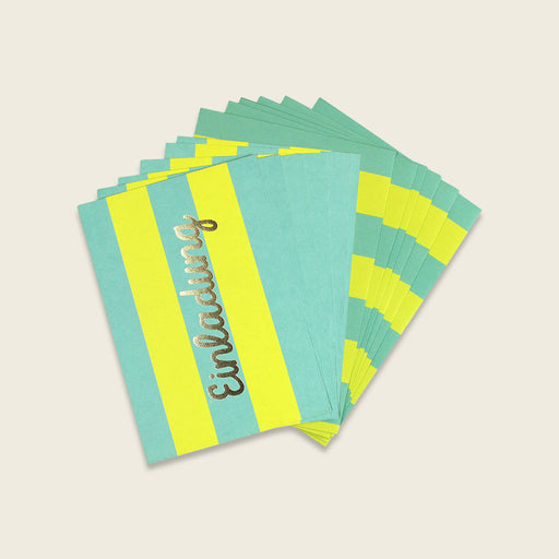 Ava & Yves Einladungskarten Set - Mint / Gelb