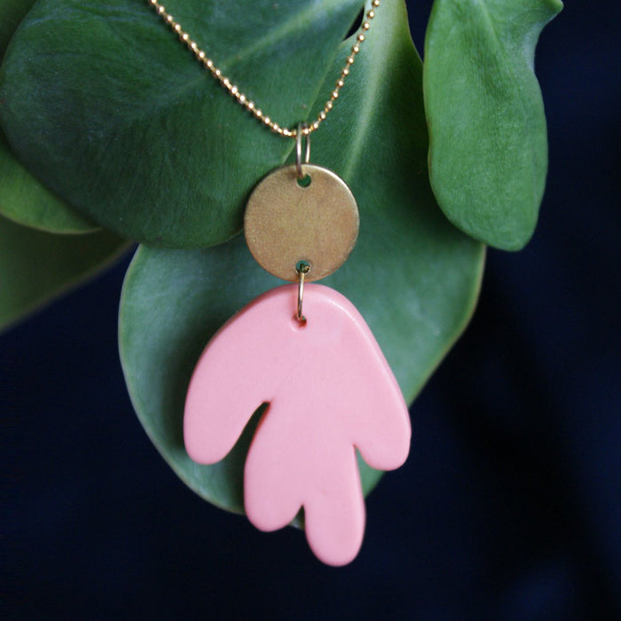 Porcelain necklace matisse pink