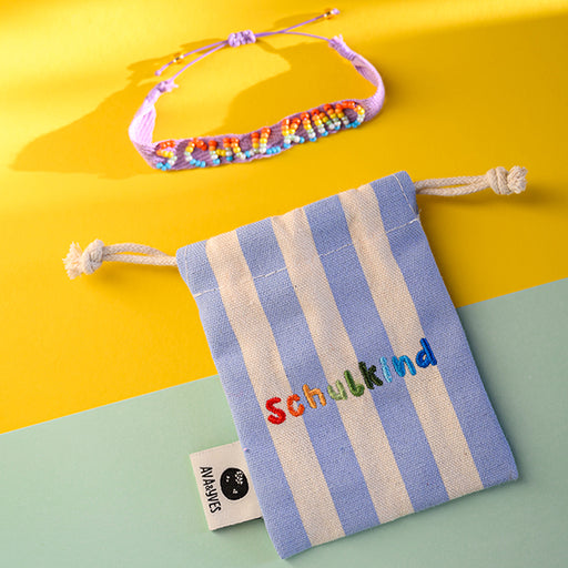 Ava & Yves Armband Schulkind Stickerei flieder