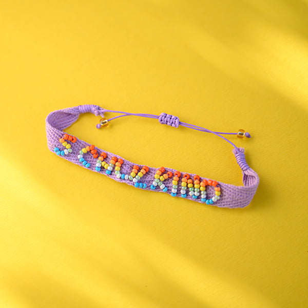 Ava & Yves Armband Schulkind Stickerei flieder