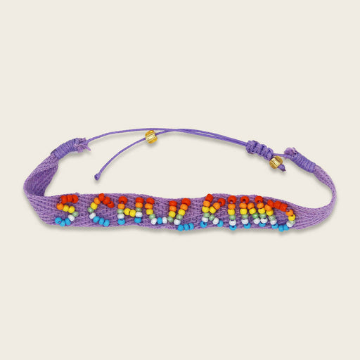 Ava & Yves Armband Schulkind Stickerei flieder