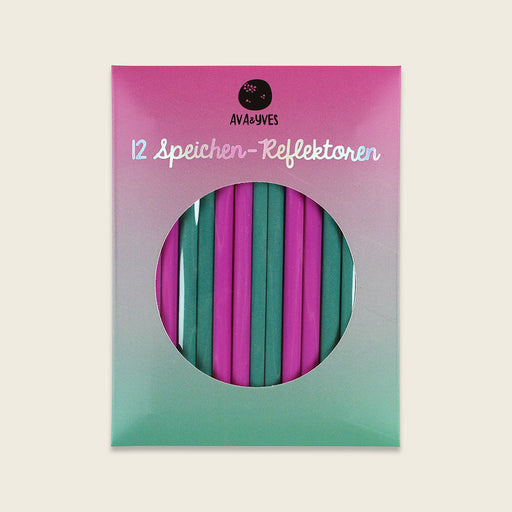 Ava & Yves Speichenreflektoren pink/petrol (12 Stück, 8cm)