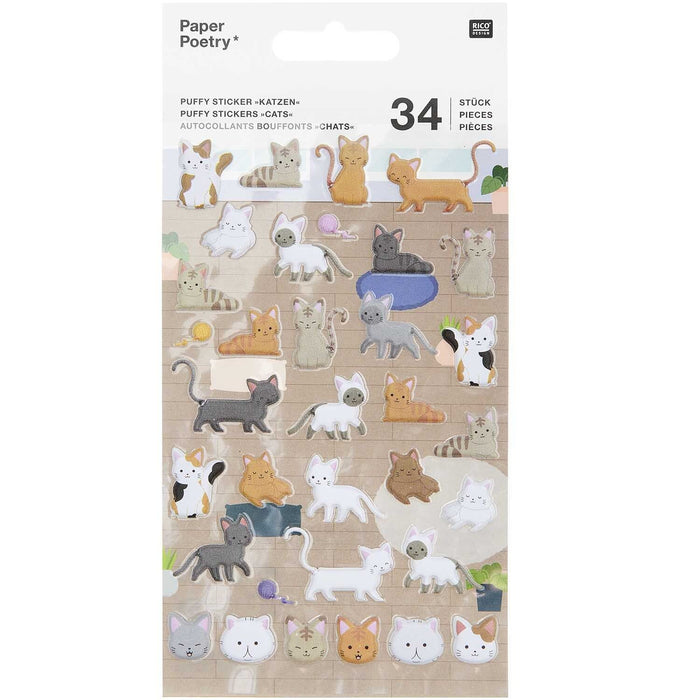 Paper Poetry 3D Sticker Katzen