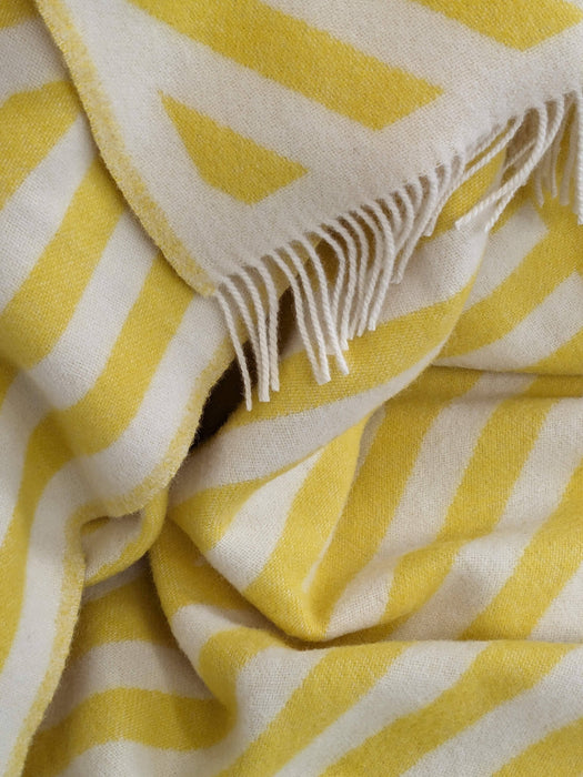 Wolldecke / Kuscheldecke FRANK lemon / off white