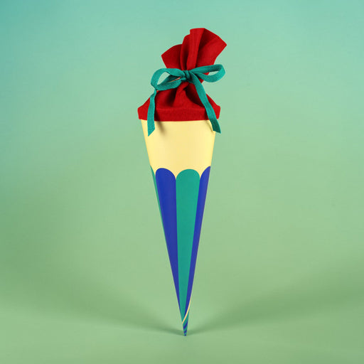 Ava & Yves Schultüte Eisbecher - 35 cm - Blau/Türkis/Vanille