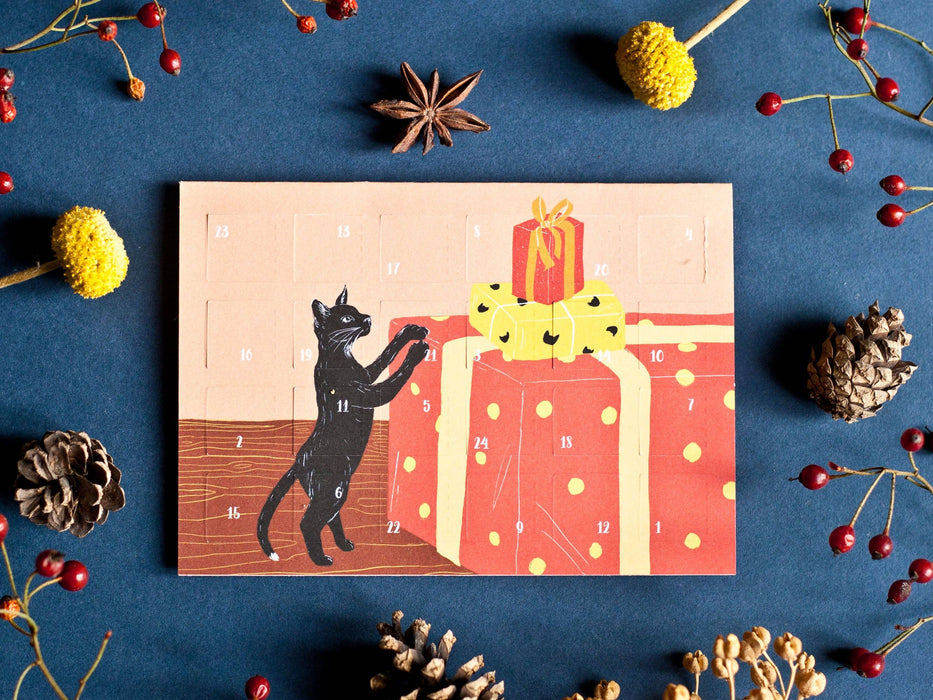 Adventskalender Postkarte Katzen A6