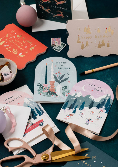 Grußkarte - Skifahrer