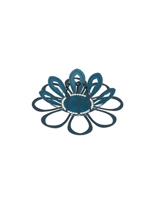 MAGIC aufklappende Blume - antike dunkelblaue Wunschkarte