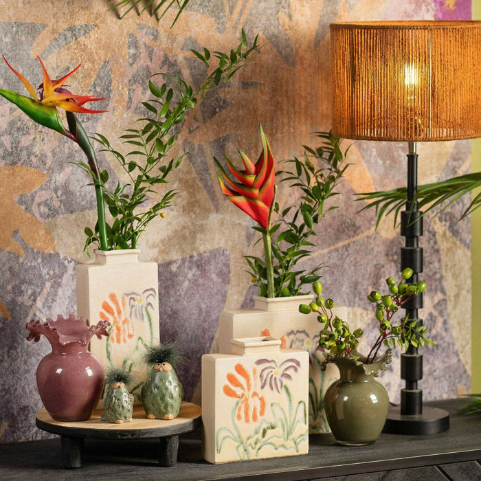 Vase aus Steingut, Beige