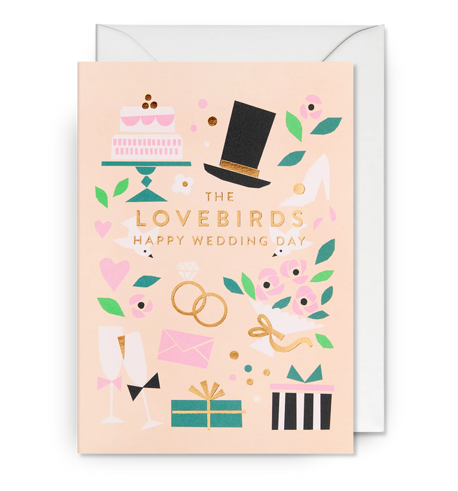 Grußkarten - Happy Wedding Day Lovebirds