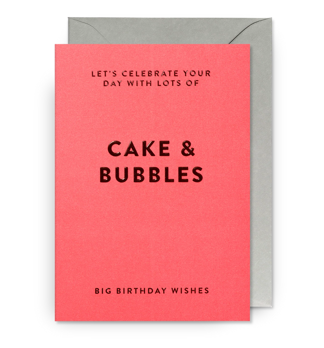 Grußkarte Geburtstag -  Cake & Bubbles