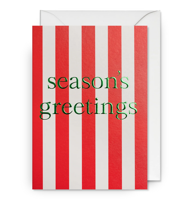 Grußkarte - Season's Greetings Stripe by Kelly Hyatt