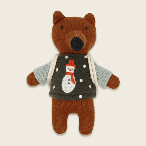 Ava & Yves Mini-Kuscheltier Fuchs mit Schneemannpulli und Rucksack