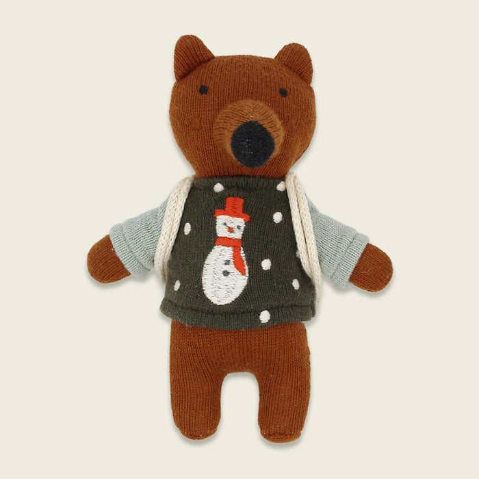 Ava & Yves Mini-Kuscheltier Fuchs mit Schneemannpulli und Rucksack