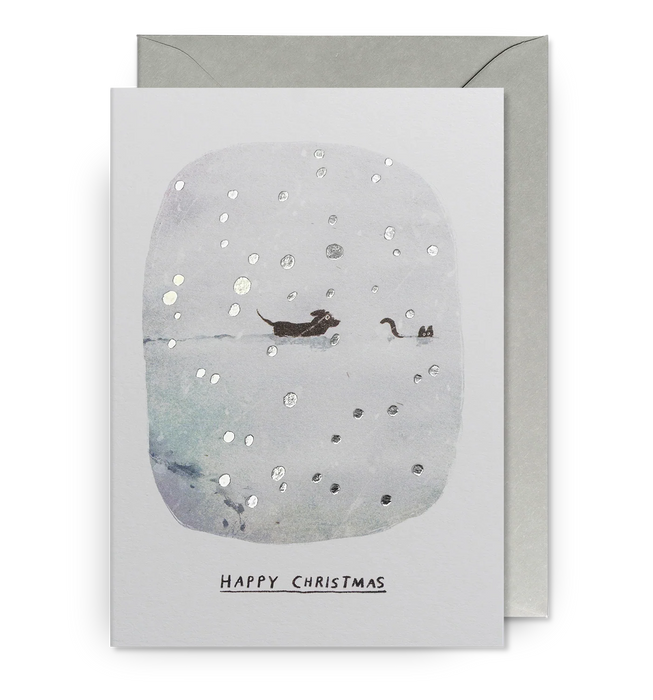 Grußkarte Weihnachten - Snow Cat & Dog