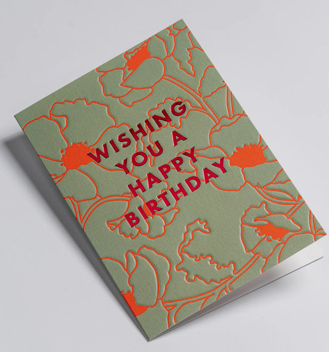 Grußkarte - Florence Broadhurst Poppies Happy Birthday