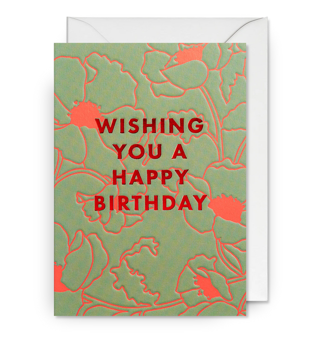 Grußkarte - Florence Broadhurst Poppies Happy Birthday