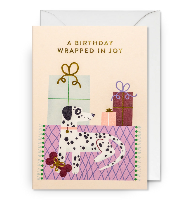 Grußkarte - A Birthday wrapped in JoyE - Essi Kimpimäki