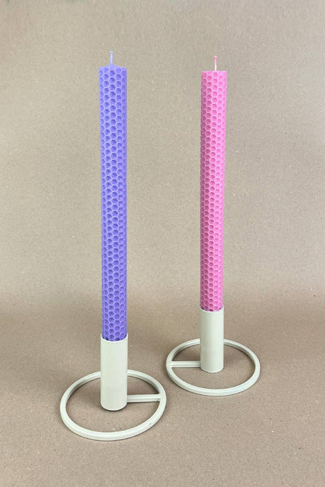 Bienenwachs Stabkerzen - rose & lilac