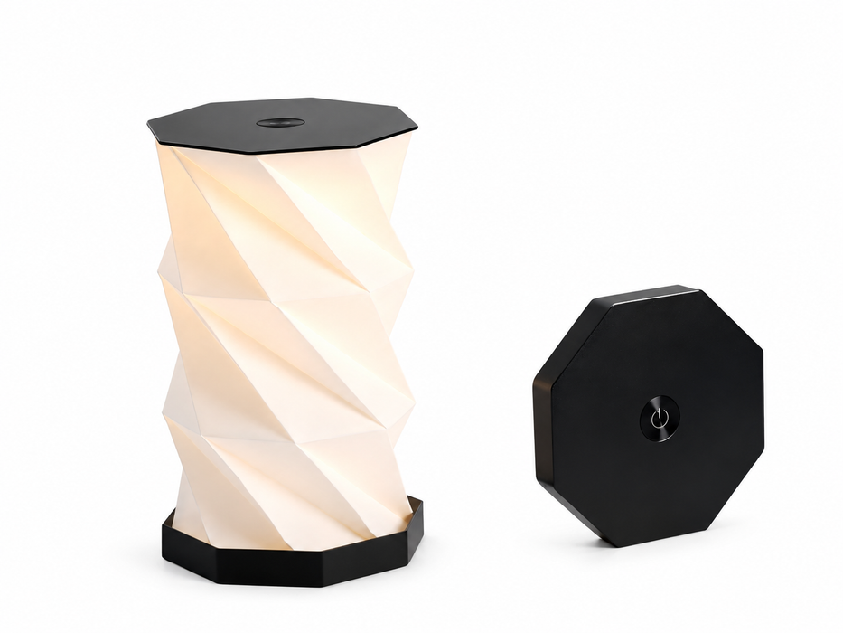NOMAD‑Serie | Tragbare Origami‑Lampe – Volcano (Matte Black)