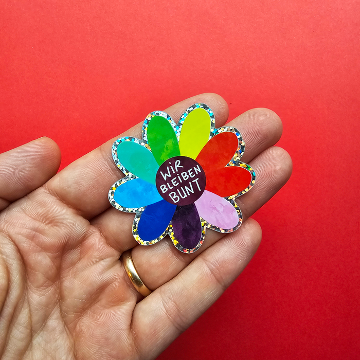 Sticker Wir bleiben Bunt groß – Vielfalt Glitzer