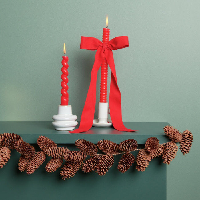 Porzellan Kerzenhalter Altweiß